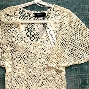 White crochet floral dress from MinkPink